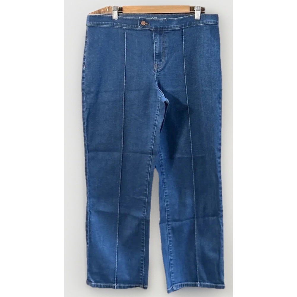 Loft Original Straight Crop Stretch Denim Jeans Sz 14 NO‎ Pilling
